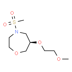 ChemSpider 2D Image | (6R)-6-(2-Methoxyethoxy)-4-(methylsulfonyl)-1,4-oxazepane | C9H19NO5S