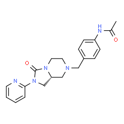 ChemSpider 2D Image | N-(4-{[(8aR)-3-Oxo-2-(2-pyridinyl)hexahydroimidazo[1,5-a]pyrazin-7(1H)-yl]methyl}phenyl)acetamide | C20H23N5O2