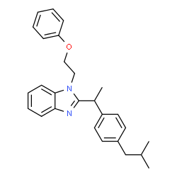 ChemSpider 2D Image | 2-[1-(4-Isobutylphenyl)ethyl]-1-(2-phenoxyethyl)-1H-benzimidazole | C27H30N2O