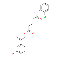 ChemSpider 2D Image | 2-(3-METHOXYPHENYL)-2-OXOETHYL 4-[(2-CHLOROPHENYL)CARBAMOYL]BUTANOATE | C20H20ClNO5