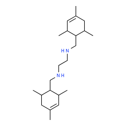 ChemSpider 2D Image | N,N'-Bis[(2,4,6-trimethyl-3-cyclohexen-1-yl)methyl]-1,2-ethanediamine | C22H40N2