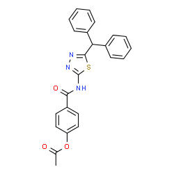 ChemSpider 2D Image | 4-{[5-(Diphenylmethyl)-1,3,4-thiadiazol-2-yl]carbamoyl}phenyl acetate | C24H19N3O3S