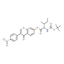 ChemSpider 2D Image | 3-(4-Nitrophenyl)-4-oxo-4H-chromen-7-yl N-(tert-butoxycarbonyl)isoleucinate | C26H28N2O8