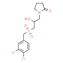 ChemSpider 2D Image | 1-{3-[(3,4-Dichlorobenzyl)sulfonyl]-2-hydroxypropyl}-2-pyrrolidinone | C14H17Cl2NO4S