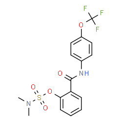 ChemSpider 2D Image | 2-{[4-(Trifluoromethoxy)phenyl]carbamoyl}phenyl dimethylsulfamate | C16H15F3N2O5S