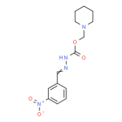 ChemSpider 2D Image | 1-Piperidinylmethyl 2-(3-nitrobenzylidene)hydrazinecarboxylate | C14H18N4O4
