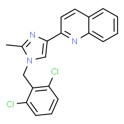 ChemSpider 2D Image | 2-[1-(2,6-Dichlorobenzyl)-2-methyl-1H-imidazol-4-yl]quinoline | C20H15Cl2N3