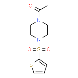 ChemSpider 2D Image | 1-[4-(2-Thienylsulfonyl)-1-piperazinyl]ethanone | C10H14N2O3S2