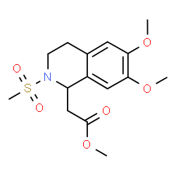 ChemSpider 2D Image | Methyl [6,7-dimethoxy-2-(methylsulfonyl)-1,2,3,4-tetrahydro-1-isoquinolinyl]acetate | C15H21NO6S