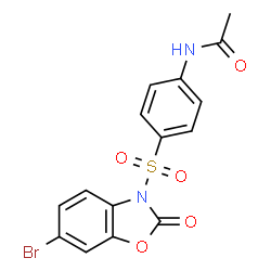 ChemSpider 2D Image | N-{4-[(6-Bromo-2-oxo-1,3-benzoxazol-3(2H)-yl)sulfonyl]phenyl}acetamide | C15H11BrN2O5S