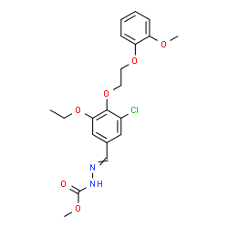 ChemSpider 2D Image | Methyl 2-{3-chloro-5-ethoxy-4-[2-(2-methoxyphenoxy)ethoxy]benzylidene}hydrazinecarboxylate | C20H23ClN2O6