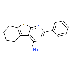 ChemSpider 2D Image | 2-Phenyl-5,6,7,8-tetrahydro[1]benzothieno[2,3-d]pyrimidin-4-amine | C16H15N3S