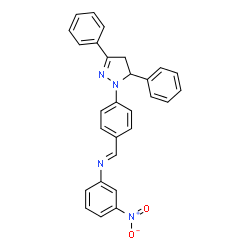 ChemSpider 2D Image | N-{(E)-[4-(3,5-Diphenyl-4,5-dihydro-1H-pyrazol-1-yl)phenyl]methylene}-3-nitroaniline | C28H22N4O2