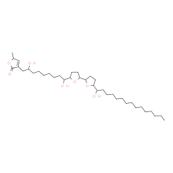 ChemSpider 2D Image | 3-{2,9-Dihydroxy-9-[5'-(1-hydroxypentadecyl)octahydro-2,2'-bifuran-5-yl]nonyl}-5-methyl-2(5H)-furanone | C37H66O7