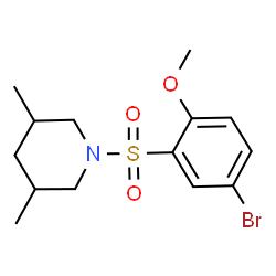 ChemSpider 2D Image | 1-[(5-Bromo-2-methoxyphenyl)sulfonyl]-3,5-dimethylpiperidine | C14H20BrNO3S