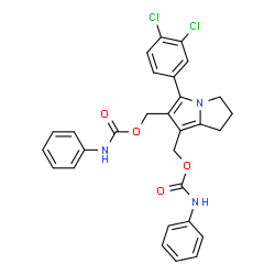ChemSpider 2D Image | [5-(3,4-Dichlorophenyl)-2,3-dihydro-1H-pyrrolizine-6,7-diyl]bis(methylene) bis(phenylcarbamate) | C29H25Cl2N3O4