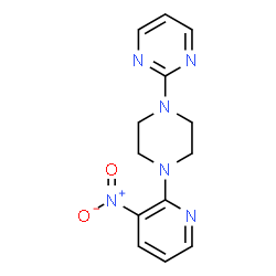 ChemSpider 2D Image | 2-[4-(3-Nitro-2-pyridinyl)-1-piperazinyl]pyrimidine | C13H14N6O2