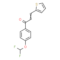 ChemSpider 2D Image | 1-[4-(Difluoromethoxy)phenyl]-3-(2-thienyl)-2-propen-1-one | C14H10F2O2S