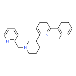 ChemSpider 2D Image | 2-(2-Fluorophenyl)-6-[1-(2-pyridinylmethyl)-3-piperidinyl]pyridine | C22H22FN3
