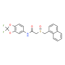 ChemSpider 2D Image | N-(2,2-Difluoro-1,3-benzodioxol-5-yl)-2-[(1-naphthylmethyl)sulfinyl]acetamide | C20H15F2NO4S
