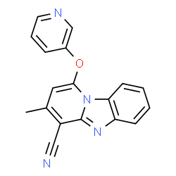 ChemSpider 2D Image | 3-Methyl-1-(3-pyridinyloxy)pyrido[1,2-a]benzimidazole-4-carbonitrile | C18H12N4O
