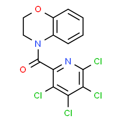 ChemSpider 2D Image | 2,3-Dihydro-4H-1,4-benzoxazin-4-yl(3,4,5,6-tetrachloro-2-pyridinyl)methanone | C14H8Cl4N2O2