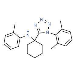 ChemSpider 2D Image | N-{1-[1-(2,6-Dimethylphenyl)-1H-tetrazol-5-yl]cyclohexyl}-2-methylaniline | C22H27N5