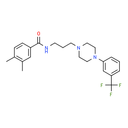 ChemSpider 2D Image | 3,4-Dimethyl-N-(3-{4-[3-(trifluoromethyl)phenyl]-1-piperazinyl}propyl)benzamide | C23H28F3N3O