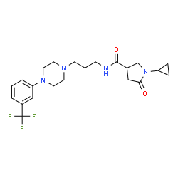 ChemSpider 2D Image | 1-Cyclopropyl-5-oxo-N-(3-{4-[3-(trifluoromethyl)phenyl]-1-piperazinyl}propyl)-3-pyrrolidinecarboxamide | C22H29F3N4O2