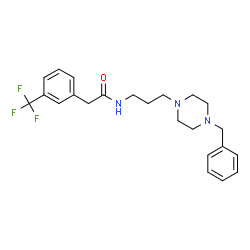 ChemSpider 2D Image | N-[3-(4-Benzyl-1-piperazinyl)propyl]-2-[3-(trifluoromethyl)phenyl]acetamide | C23H28F3N3O