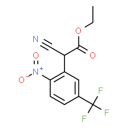 ChemSpider 2D Image | Ethyl cyano[2-nitro-5-(trifluoromethyl)phenyl]acetate | C12H9F3N2O4