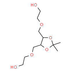 ChemSpider 2D Image | 2,2'-[(2,2-Dimethyl-1,3-dioxolane-4,5-diyl)bis(methyleneoxy)]diethanol | C11H22O6