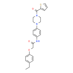 ChemSpider 2D Image | 2-(4-Ethylphenoxy)-N-{4-[4-(2-thienylcarbonyl)-1-piperazinyl]phenyl}acetamide | C25H27N3O3S