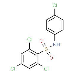 ChemSpider 2D Image | 2,4,6-Trichloro-N-(4-chlorophenyl)benzenesulfonamide | C12H7Cl4NO2S