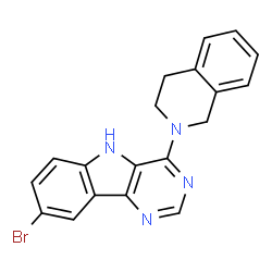 ChemSpider 2D Image | 8-Bromo-4-(3,4-dihydro-1H-isoquinolin-2-yl)-5H-pyrimido[5,4-b]indole | C19H15BrN4