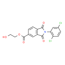 ChemSpider 2D Image | 2-Hydroxyethyl 2-(2,5-dichlorophenyl)-1,3-dioxo-5-isoindolinecarboxylate | C17H11Cl2NO5