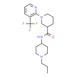 ChemSpider 2D Image | N-(1-Propyl-4-piperidinyl)-1-[3-(trifluoromethyl)-2-pyridinyl]-3-piperidinecarboxamide | C20H29F3N4O