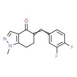 ChemSpider 2D Image | (5E)-5-(3,4-Difluorobenzylidene)-1-methyl-1,5,6,7-tetrahydro-4H-indazol-4-one | C15H12F2N2O