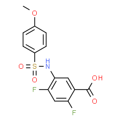 ChemSpider 2D Image | 2,4-Difluoro-5-{[(4-methoxyphenyl)sulfonyl]amino}benzoic acid | C14H11F2NO5S