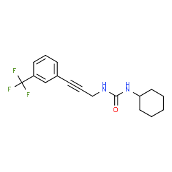 ChemSpider 2D Image | 1-Cyclohexyl-3-{3-[3-(trifluoromethyl)phenyl]-2-propyn-1-yl}urea | C17H19F3N2O
