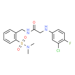 ChemSpider 2D Image | N~2~-(3-Chloro-4-fluorophenyl)-N-[2-(dimethylsulfamoyl)benzyl]glycinamide | C17H19ClFN3O3S