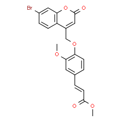 ChemSpider 2D Image | Methyl (2E)-3-{4-[(7-bromo-2-oxo-2H-chromen-4-yl)methoxy]-3-methoxyphenyl}acrylate | C21H17BrO6