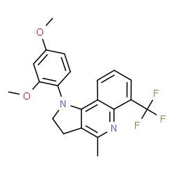 ChemSpider 2D Image | 1-(2,4-Dimethoxyphenyl)-4-methyl-6-(trifluoromethyl)-2,3-dihydro-1H-pyrrolo[3,2-c]quinoline | C21H19F3N2O2
