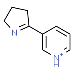 ChemSpider 2D Image | 3-(3,4-Dihydro-2H-pyrrol-5-yl)pyridinium | C9H11N2