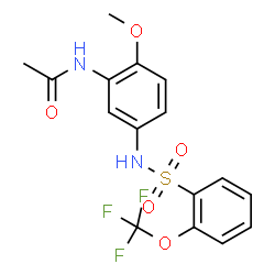 ChemSpider 2D Image | N-[2-Methoxy-5-({[2-(trifluoromethoxy)phenyl]sulfonyl}amino)phenyl]acetamide | C16H15F3N2O5S