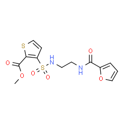 ChemSpider 2D Image | Methyl 3-{[2-(2-furoylamino)ethyl]sulfamoyl}-2-thiophenecarboxylate | C13H14N2O6S2
