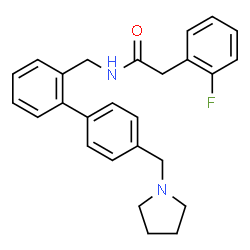 ChemSpider 2D Image | 2-(2-Fluorophenyl)-N-{[4'-(1-pyrrolidinylmethyl)-2-biphenylyl]methyl}acetamide | C26H27FN2O
