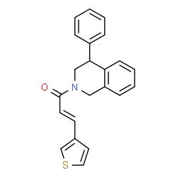 ChemSpider 2D Image | (2E)-1-(4-Phenyl-3,4-dihydro-2(1H)-isoquinolinyl)-3-(3-thienyl)-2-propen-1-one | C22H19NOS