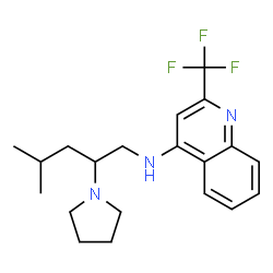ChemSpider 2D Image | N-[4-Methyl-2-(1-pyrrolidinyl)pentyl]-2-(trifluoromethyl)-4-quinolinamine | C20H26F3N3