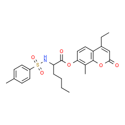 ChemSpider 2D Image | 4-Ethyl-8-methyl-2-oxo-2H-chromen-7-yl N-[(4-methylphenyl)sulfonyl]norleucinate | C25H29NO6S
